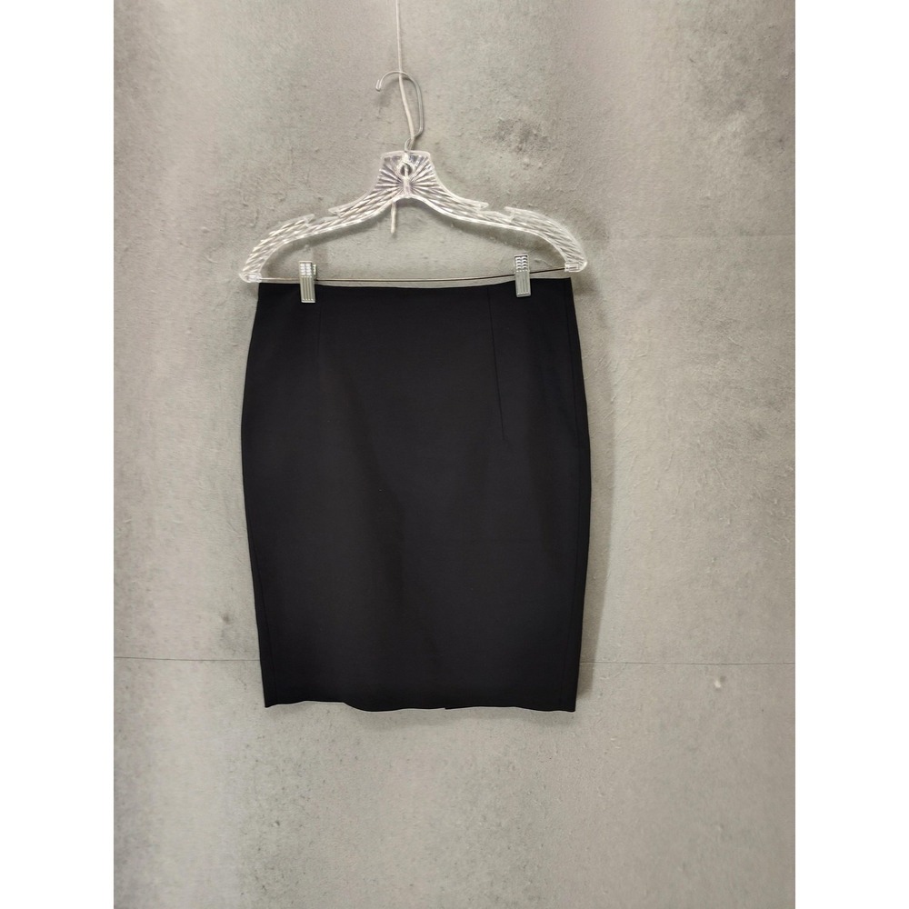 Zara‎ Basic Skirt Women Large Black Pencil Office Career Back Zip Classic Slit